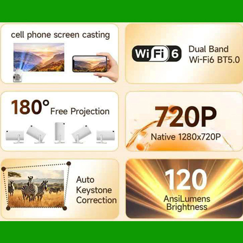 Magcubic Hy300 Smart Mini Projector - Supported, Wifi 6, Android OS - Image 7